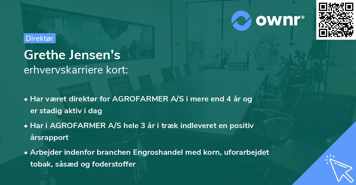 Grethe Jensen's erhvervskarriere kort