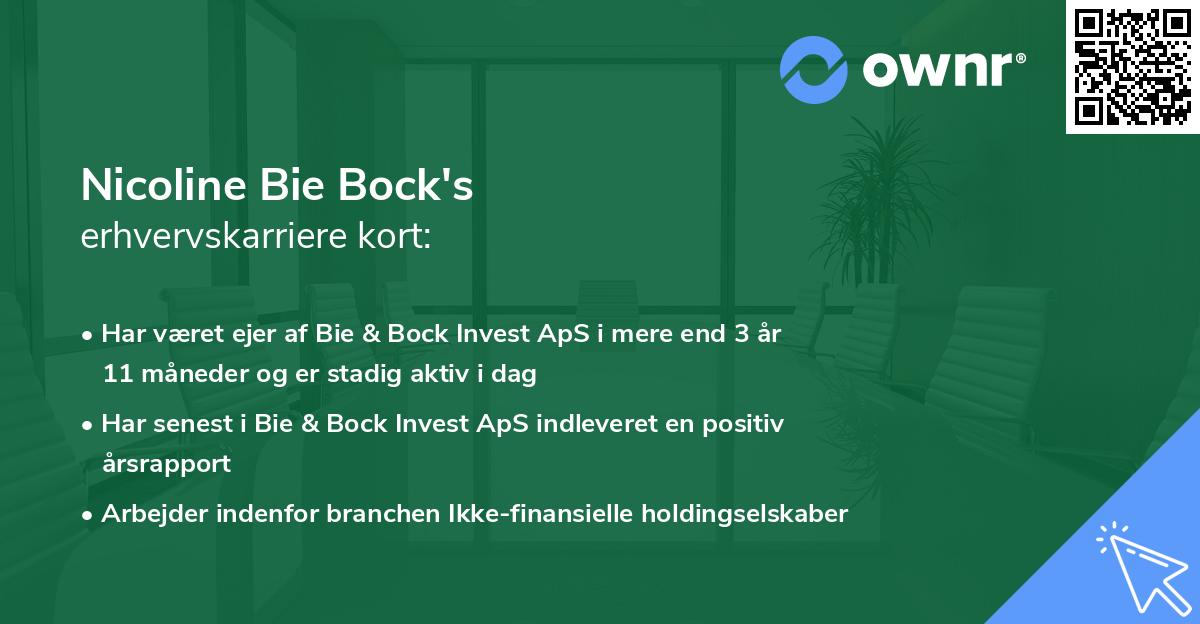 Nicoline Bie Bock's erhvervskarriere kort