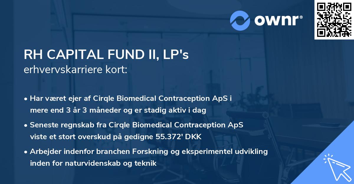 RH CAPITAL FUND II, LP's erhvervskarriere kort