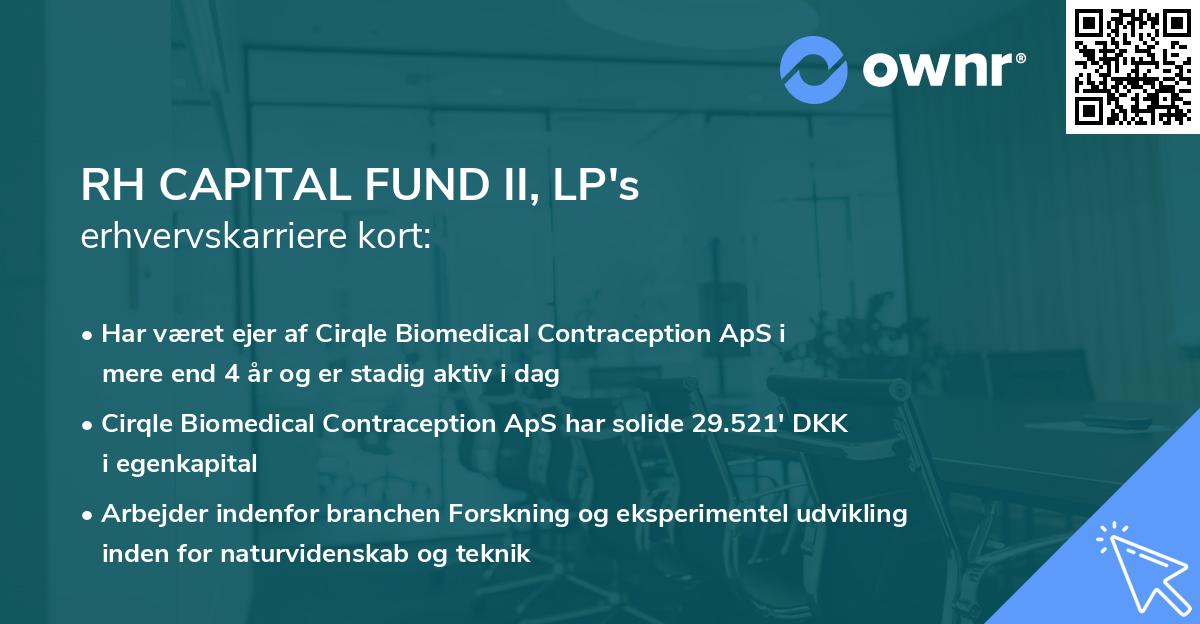RH CAPITAL FUND II, LP's erhvervskarriere kort