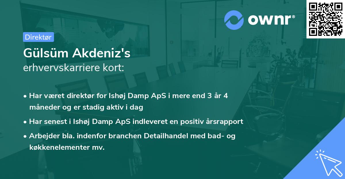 Gülsüm Akdeniz's erhvervskarriere kort