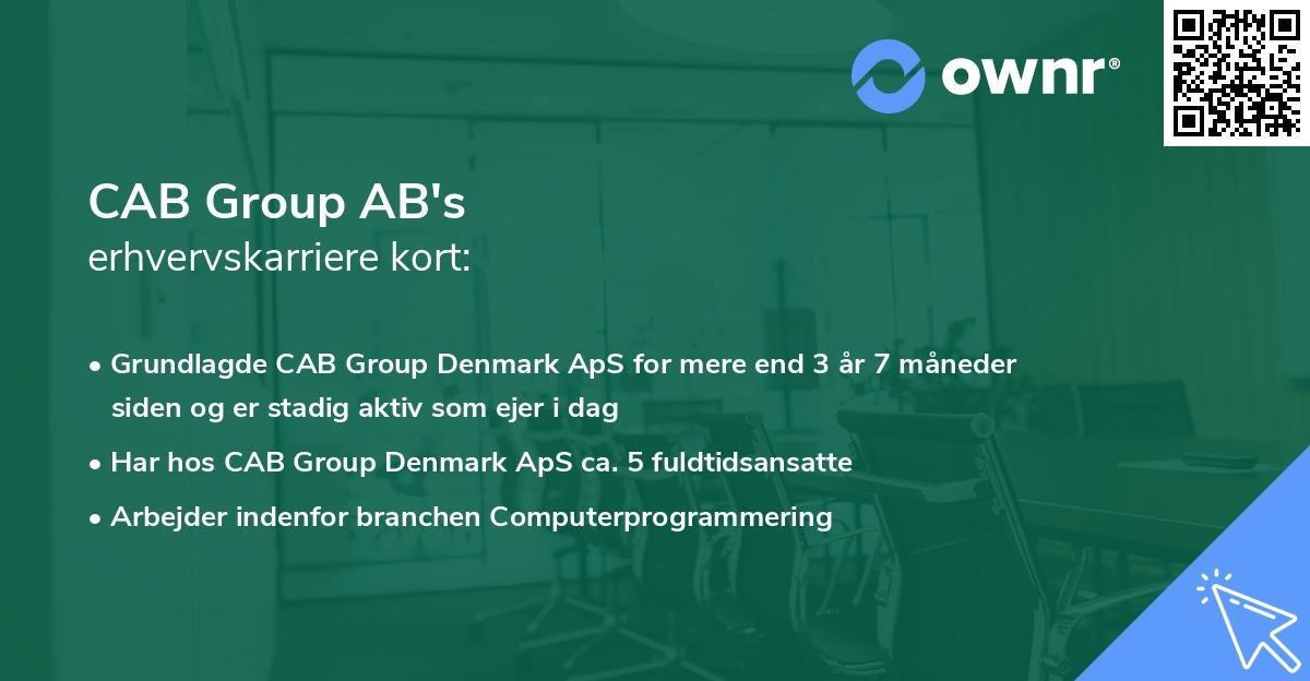CAB Group AB's erhvervskarriere kort