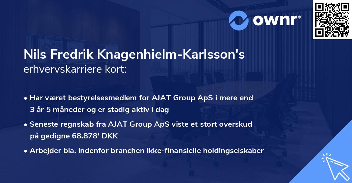 Nils Fredrik Knagenhielm-Karlsson's erhvervskarriere kort