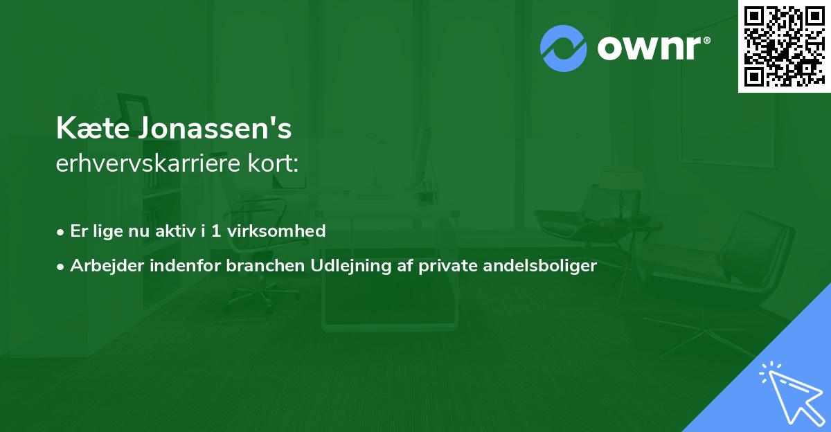 Kæte Jonassen's erhvervskarriere kort