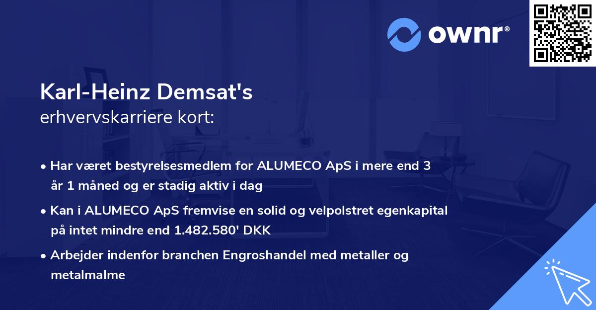 Karl-Heinz Demsat's erhvervskarriere kort