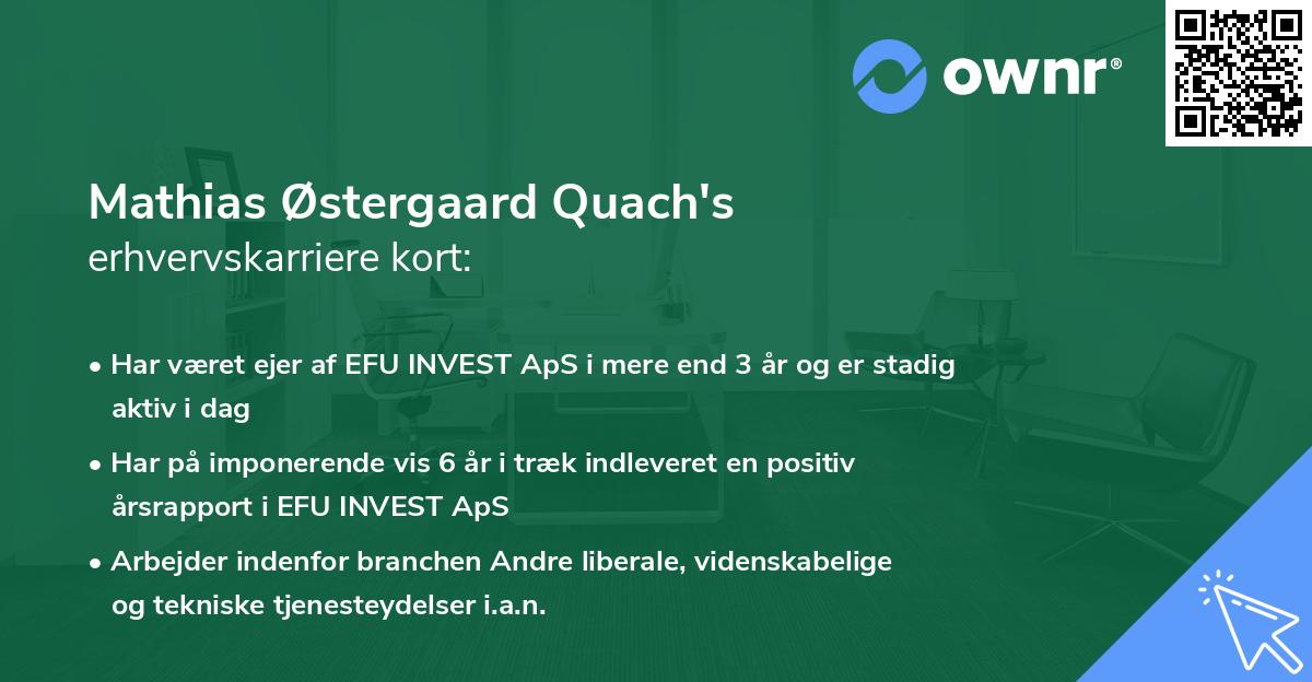 Mathias Østergaard Quach's erhvervskarriere kort