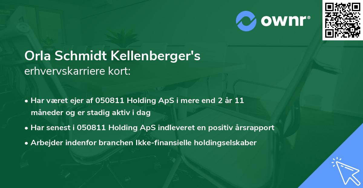 Orla Schmidt Kellenberger's erhvervskarriere kort