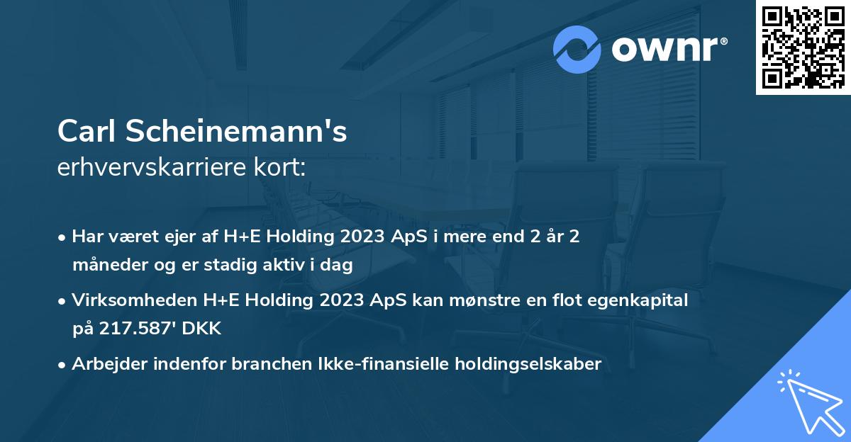 Carl Scheinemann's erhvervskarriere kort