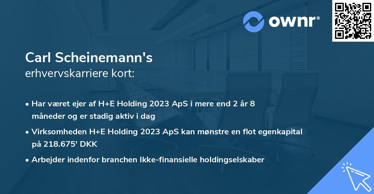 Carl Scheinemann's erhvervskarriere kort
