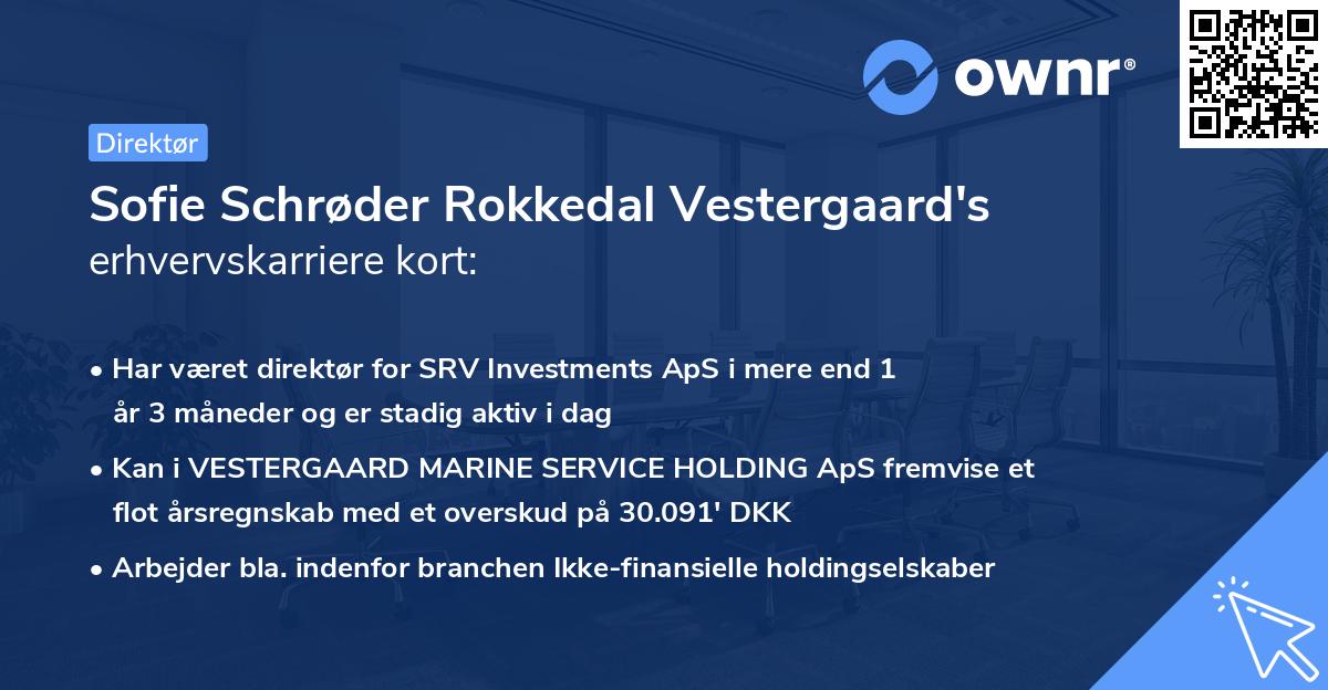 Sofie Schrøder Rokkedal Vestergaard's erhvervskarriere kort