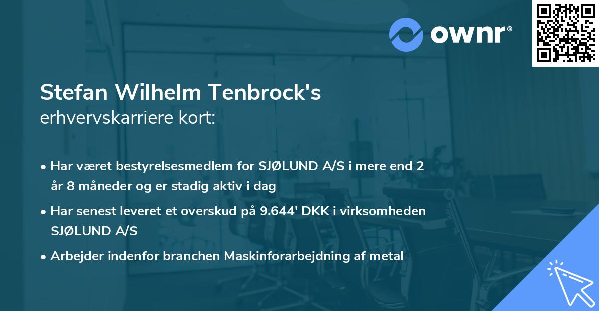Stefan Wilhelm Tenbrock's erhvervskarriere kort
