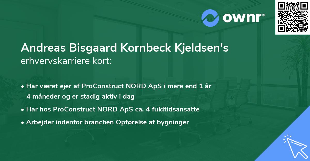 Andreas Bisgaard Kornbeck Kjeldsen's erhvervskarriere kort