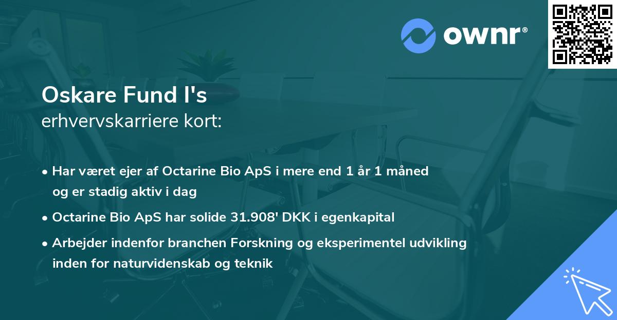 Oskare Fund I's erhvervskarriere kort