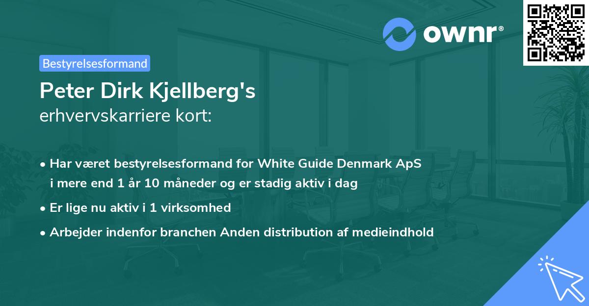 Peter Dirk Kjellberg's erhvervskarriere kort