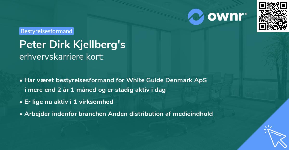 Peter Dirk Kjellberg's erhvervskarriere kort