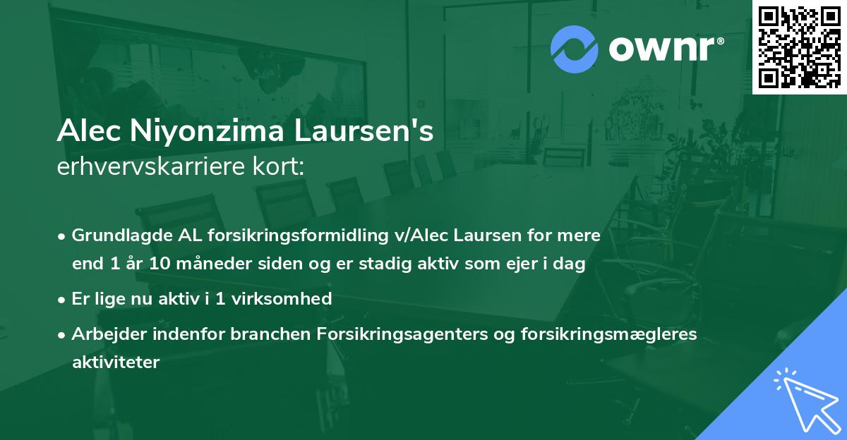 Alec Niyonzima Laursen's erhvervskarriere kort