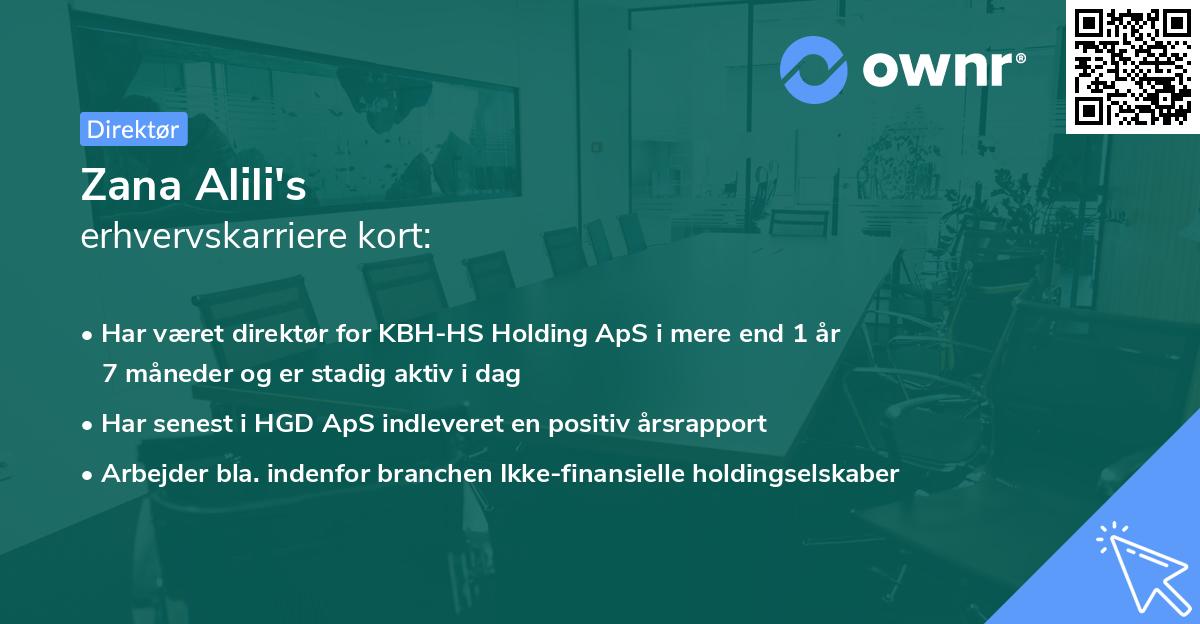 Zana Alili's erhvervskarriere kort