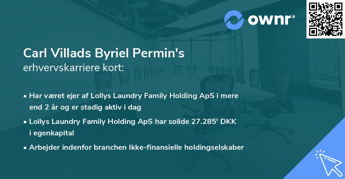 Carl Villads Byriel Permin's erhvervskarriere kort