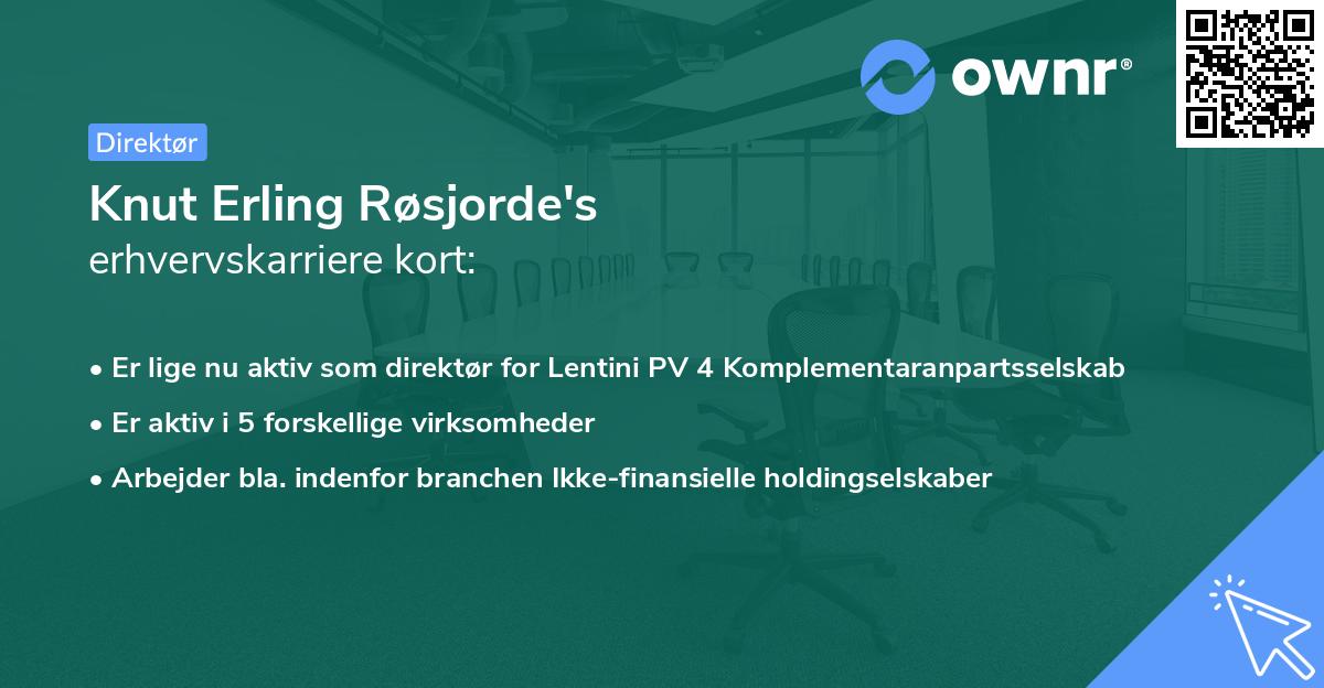 Knut Erling Røsjorde's erhvervskarriere kort