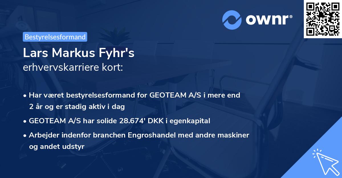 Lars Markus Fyhr's erhvervskarriere kort