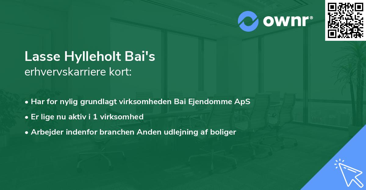 Lasse Hylleholt Bai's erhvervskarriere kort