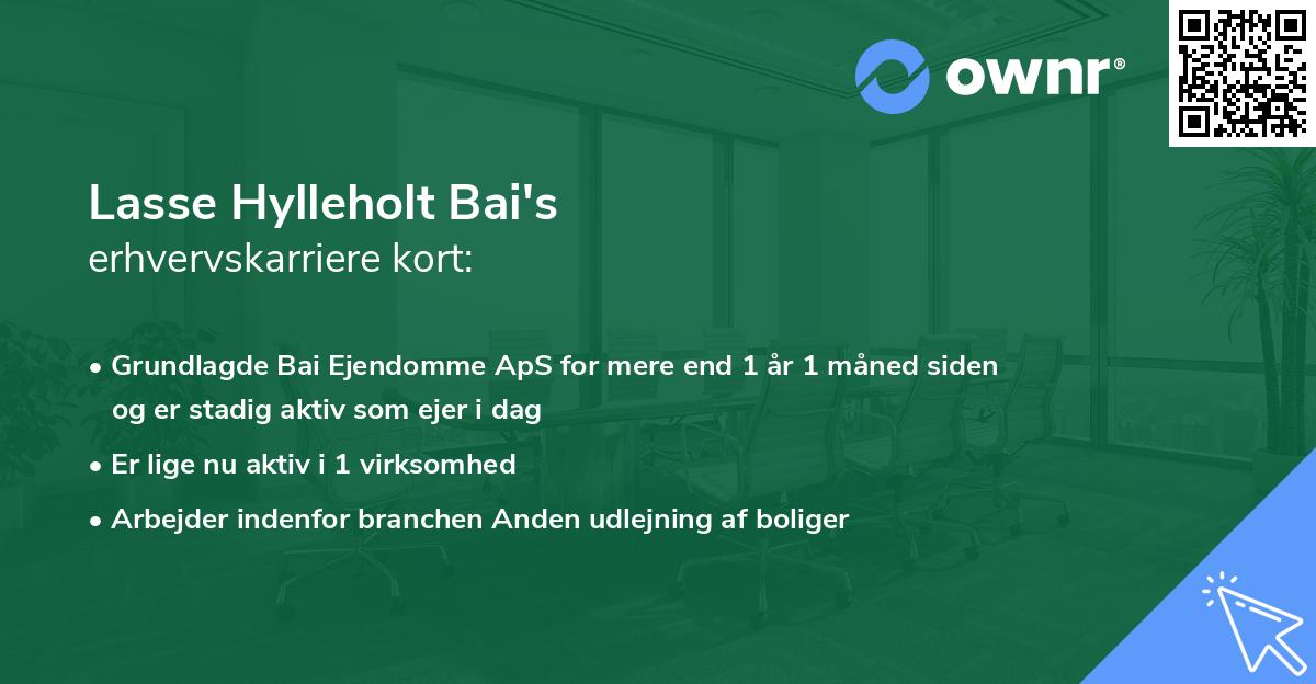 Lasse Hylleholt Bai's erhvervskarriere kort