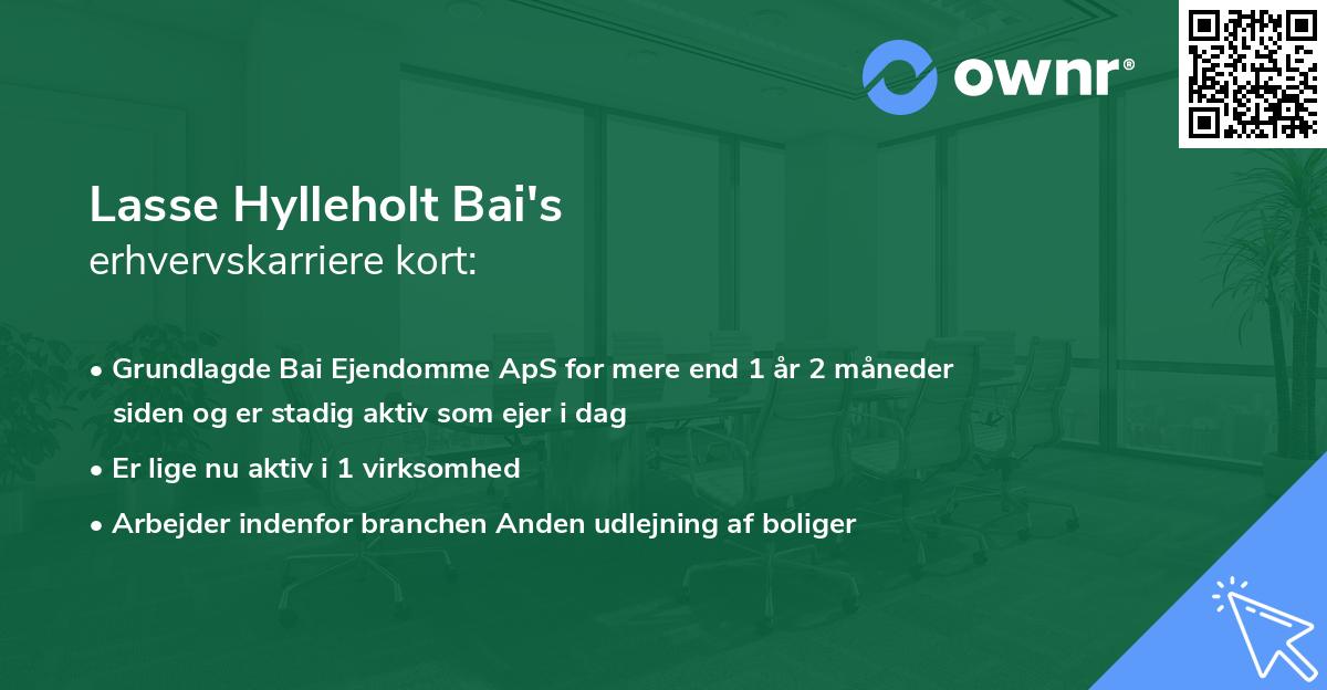 Lasse Hylleholt Bai's erhvervskarriere kort
