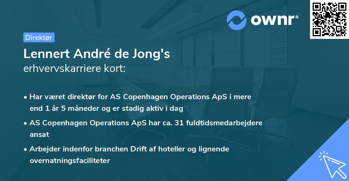 Lennert André de Jong's erhvervskarriere kort