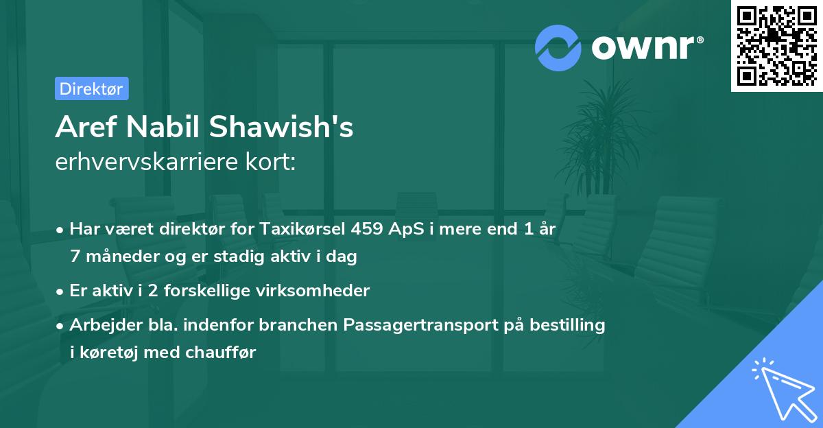 Aref Nabil Shawish's erhvervskarriere kort