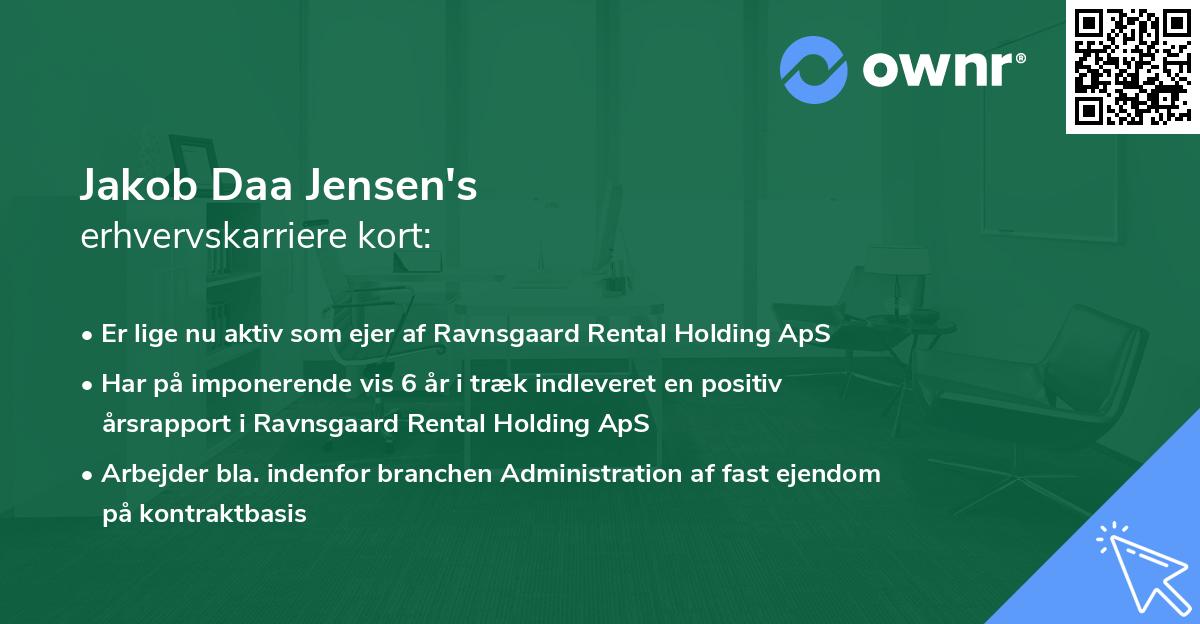 Jakob Daa Jensen's erhvervskarriere kort