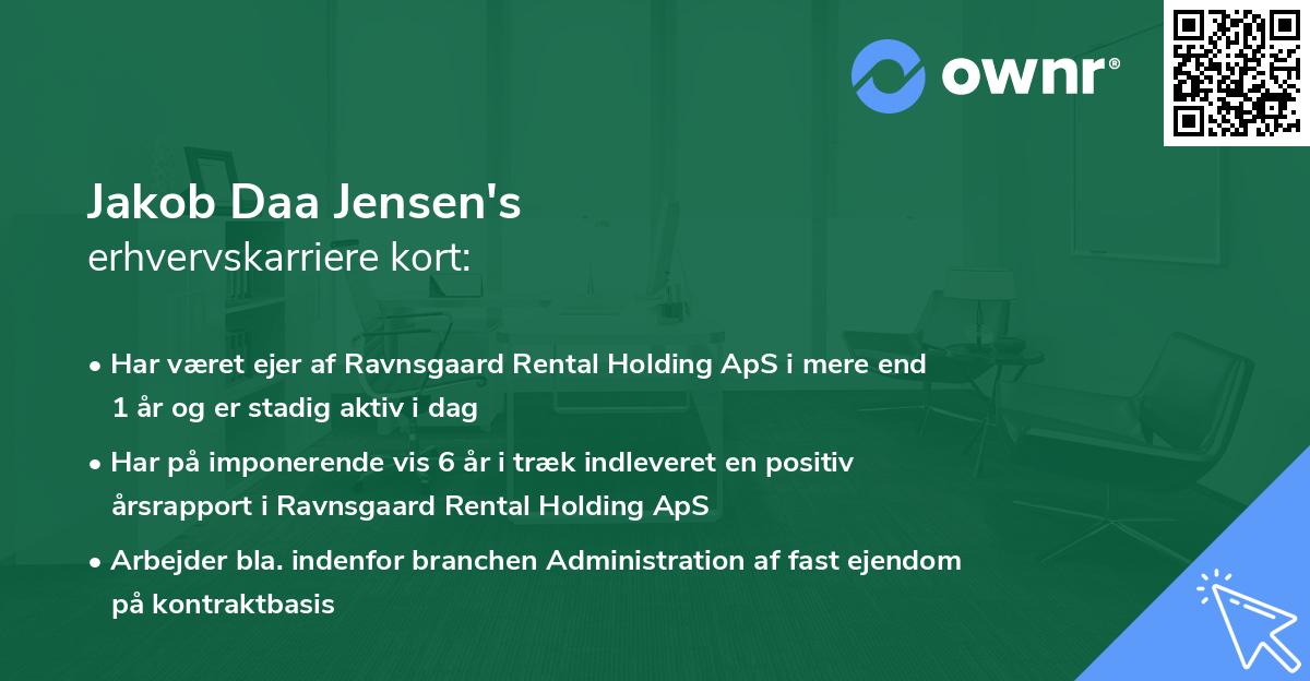 Jakob Daa Jensen's erhvervskarriere kort