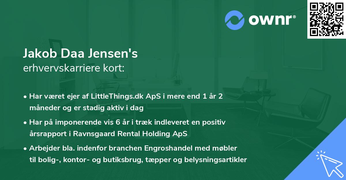 Jakob Daa Jensen's erhvervskarriere kort