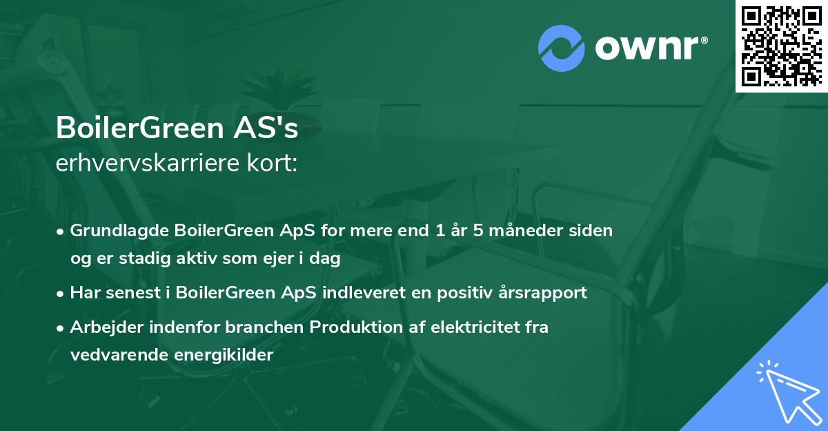 BoilerGreen AS's erhvervskarriere kort