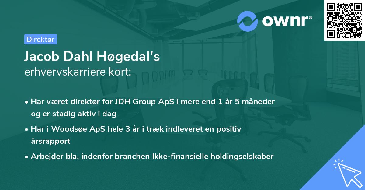 Jacob Dahl Høgedal's erhvervskarriere kort
