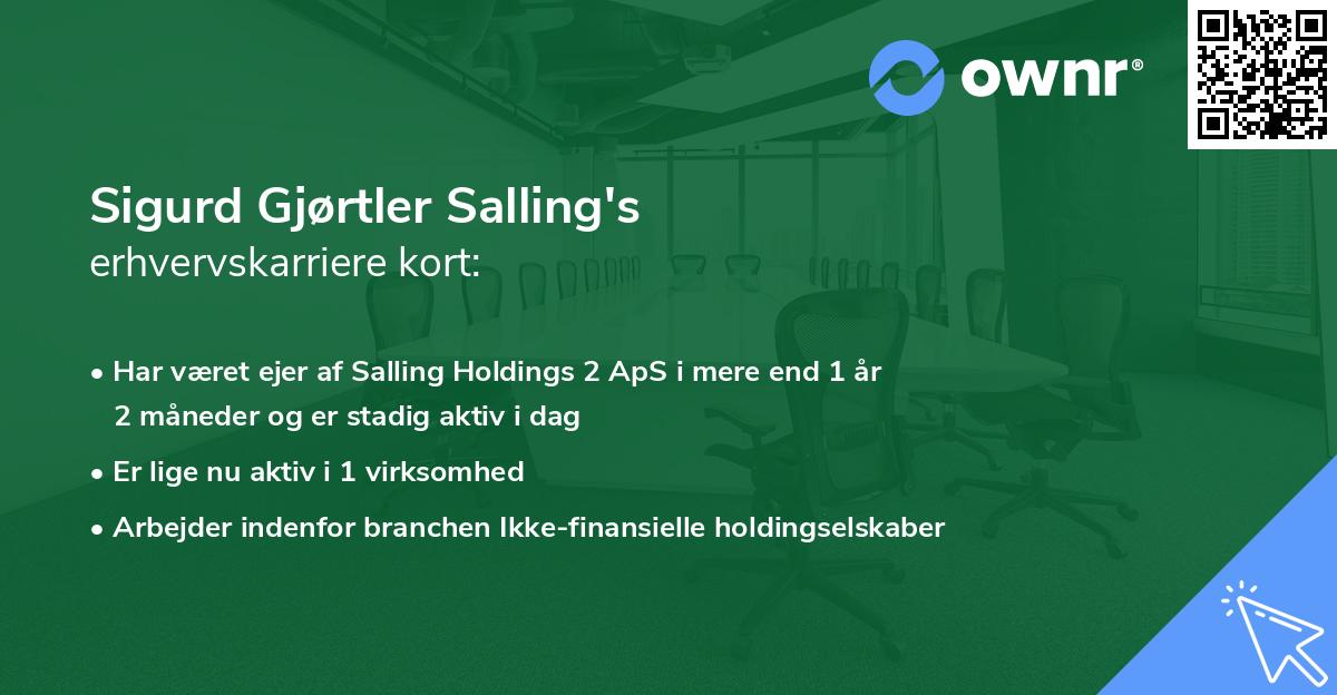 Sigurd Gjørtler Salling's erhvervskarriere kort