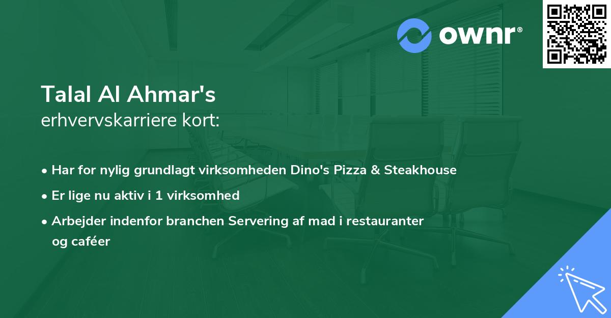 Talal Al Ahmar's erhvervskarriere kort