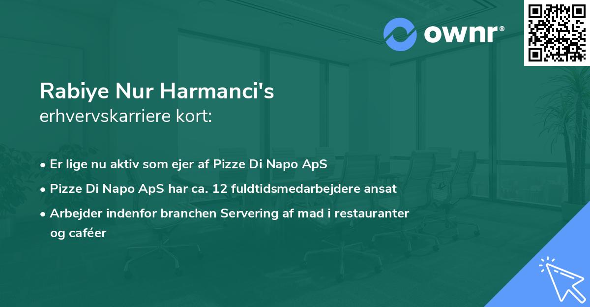 Rabiye Nur Harmanci's erhvervskarriere kort