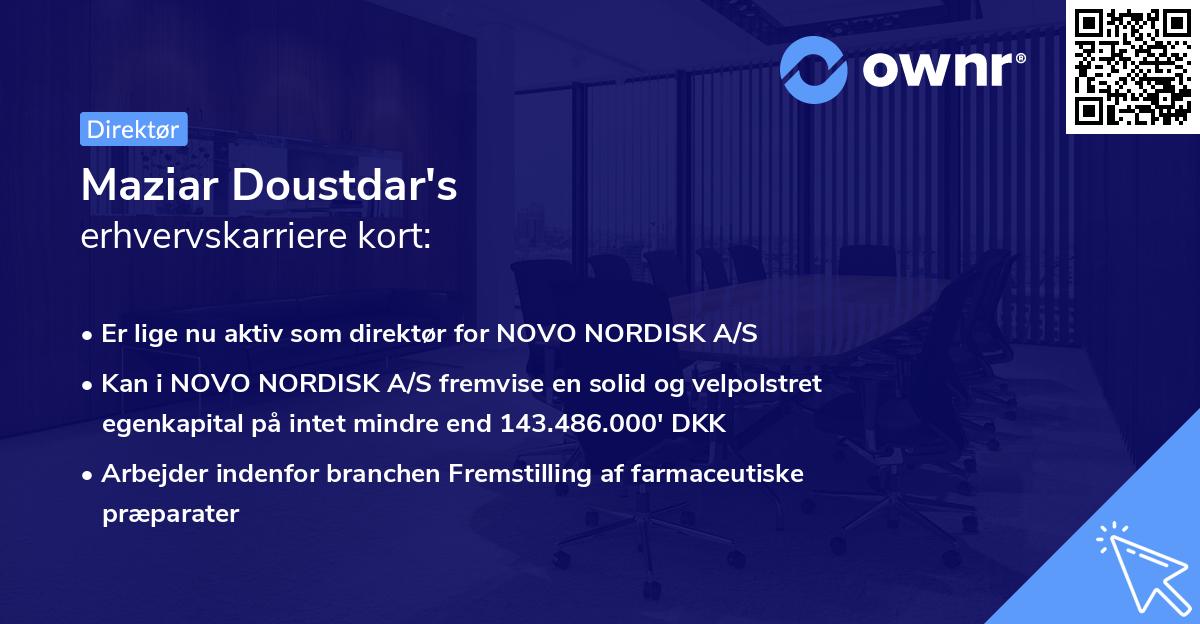 Maziar Doustdar's erhvervskarriere kort
