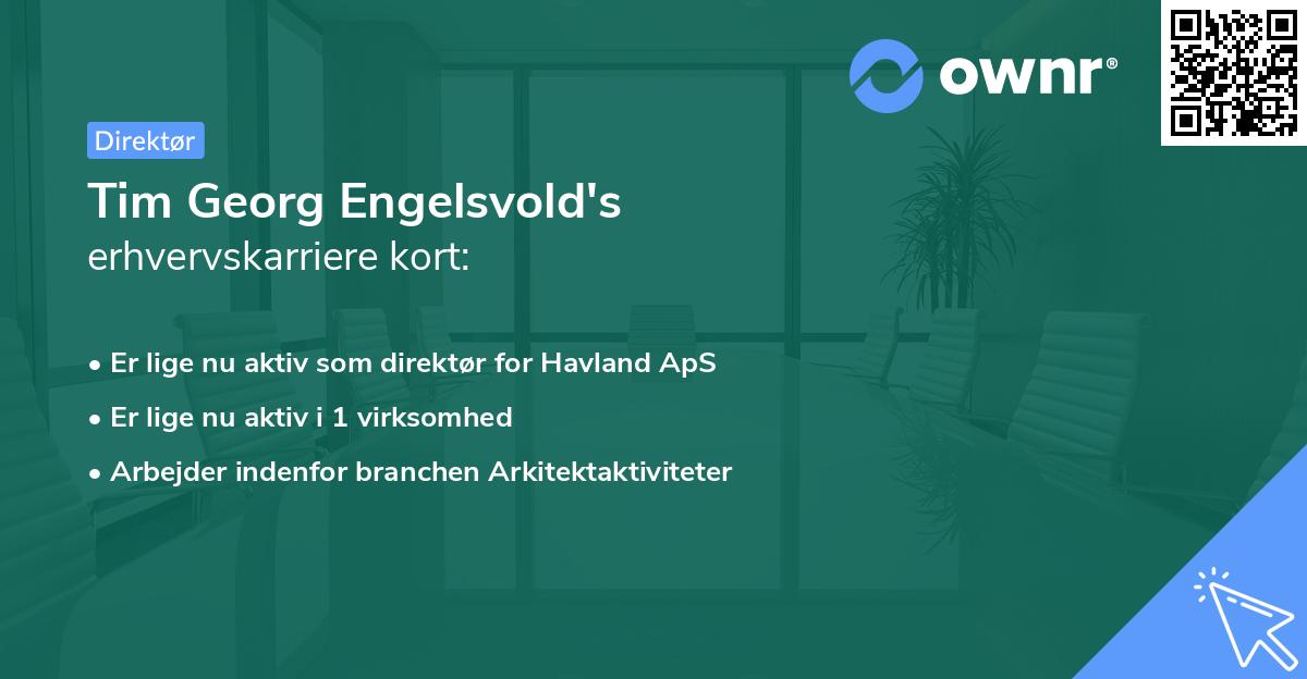 Tim Georg Engelsvold's erhvervskarriere kort