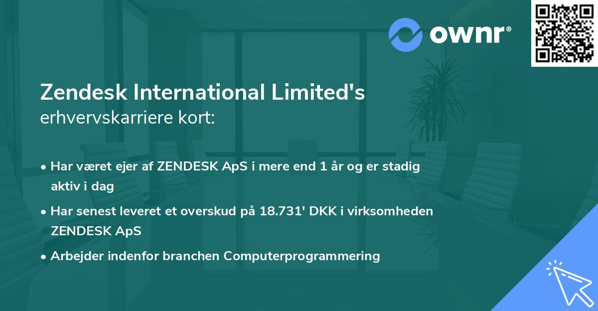 Zendesk International Limited's erhvervskarriere kort