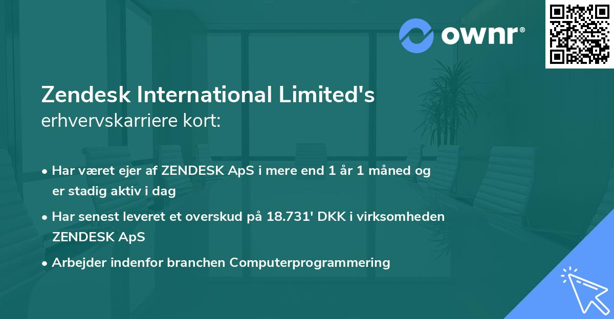 Zendesk International Limited's erhvervskarriere kort