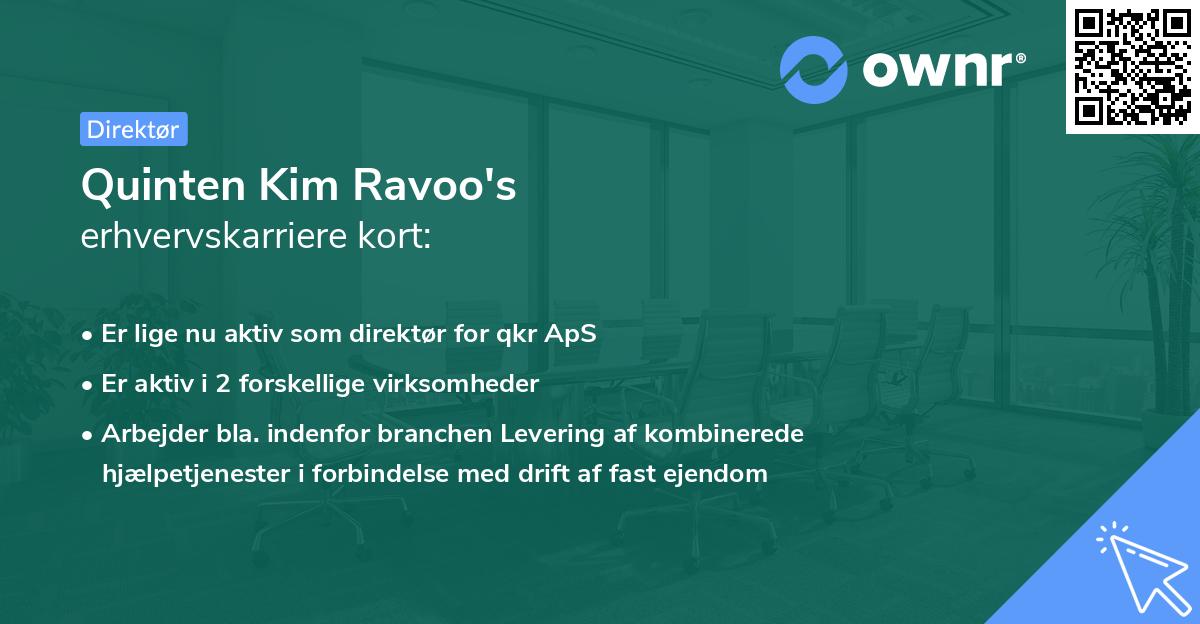 Quinten Kim Ravoo's erhvervskarriere kort