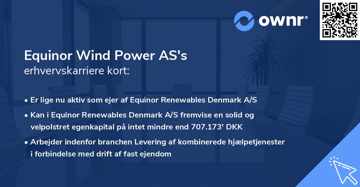 Equinor Wind Power AS's erhvervskarriere kort