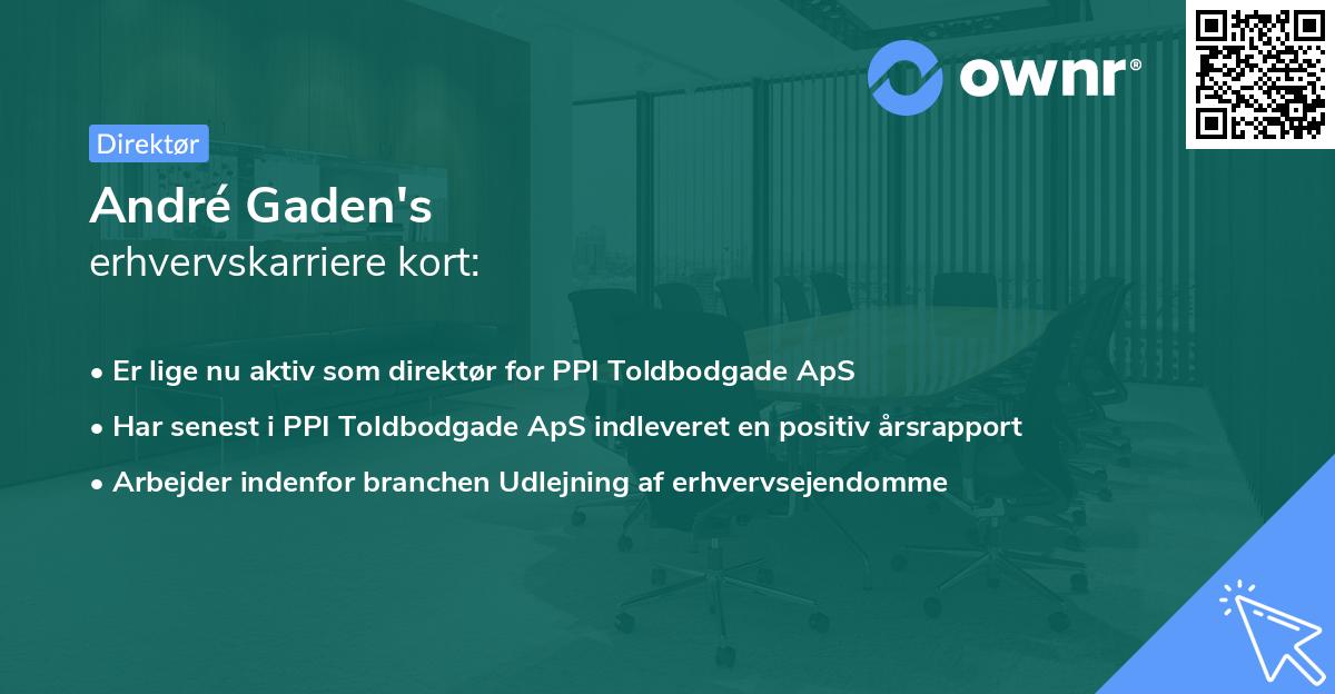 André Gaden's erhvervskarriere kort