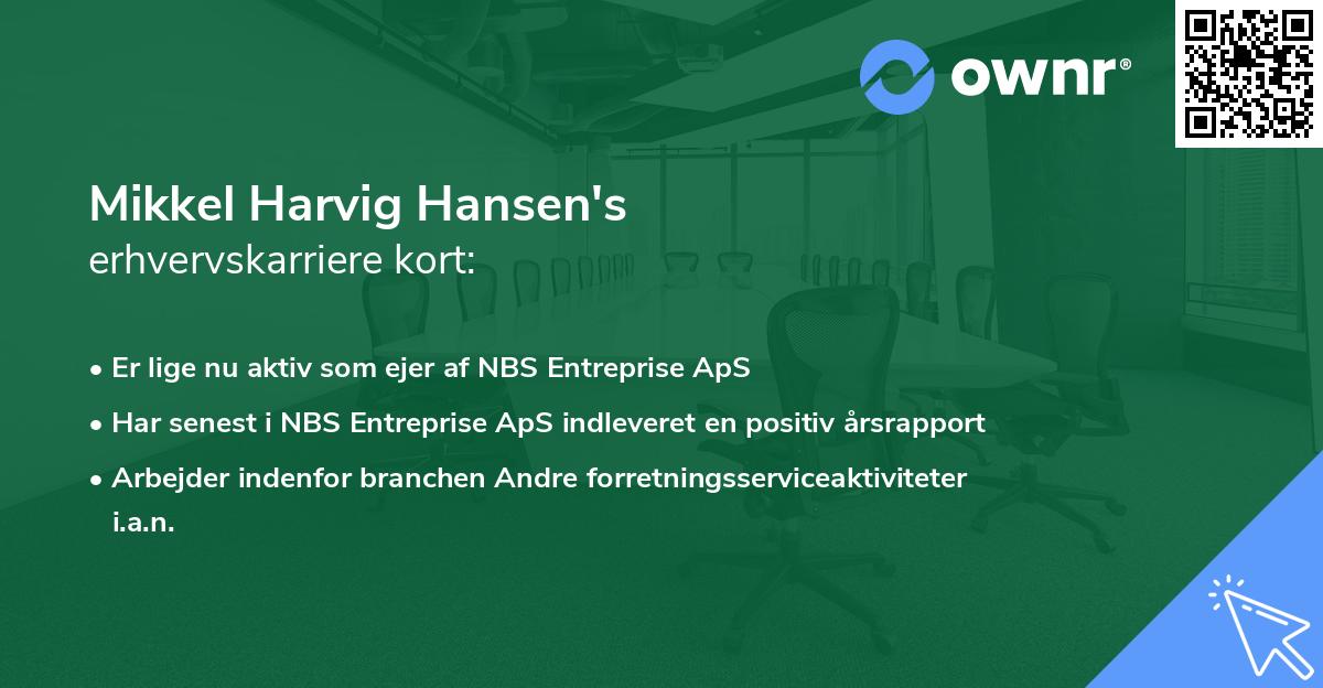 Mikkel Harvig Hansen's erhvervskarriere kort