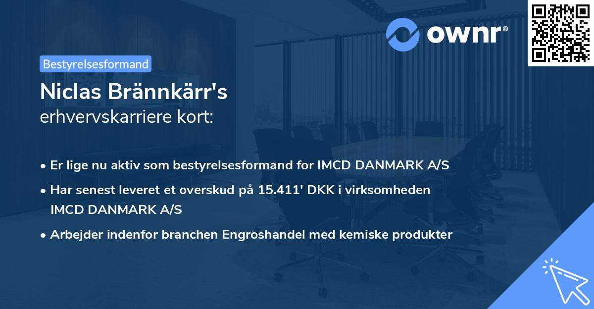 Niclas Brännkärr's erhvervskarriere kort