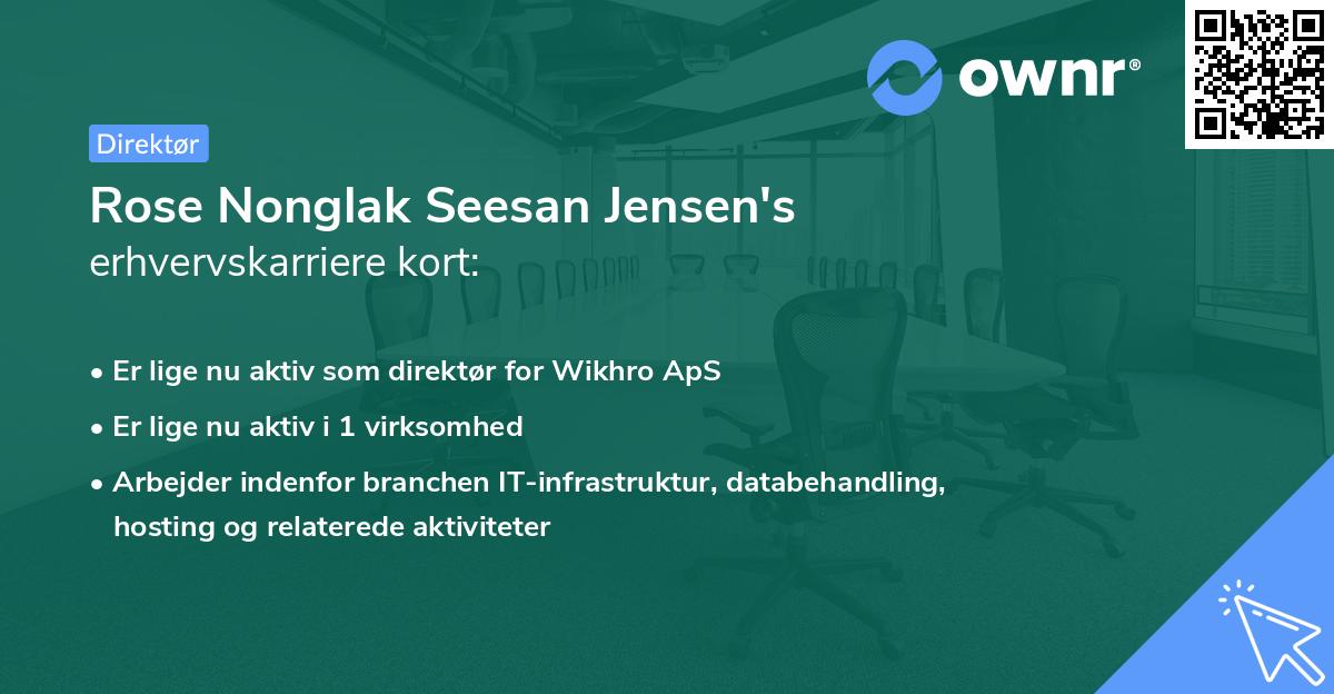 Rose Nonglak Seesan Jensen's erhvervskarriere kort