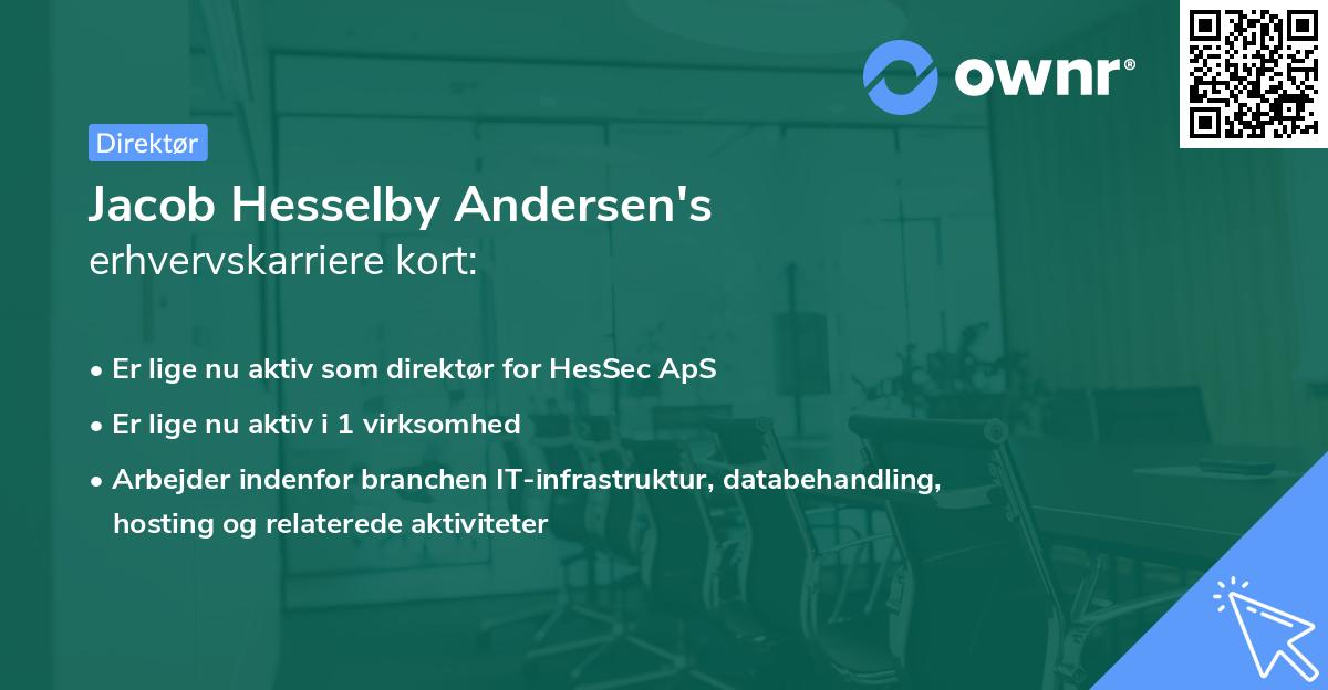 Jacob Hesselby Andersen's erhvervskarriere kort