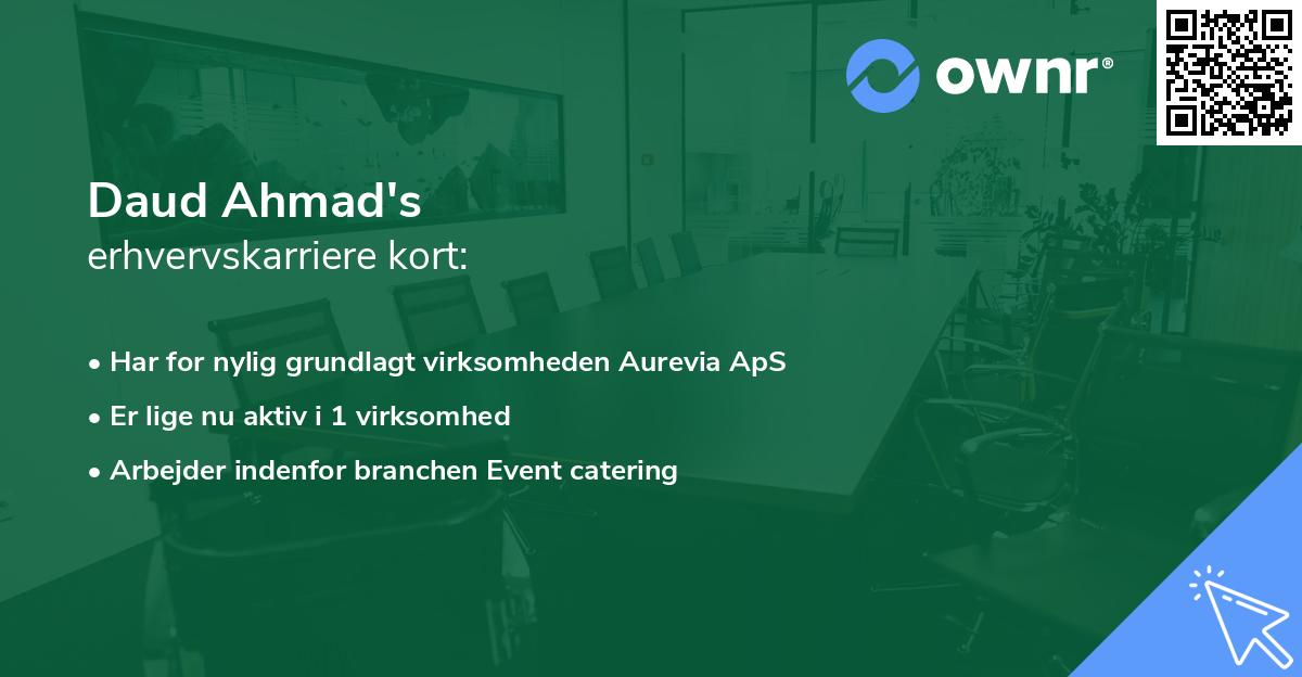 Daud Ahmad's erhvervskarriere kort