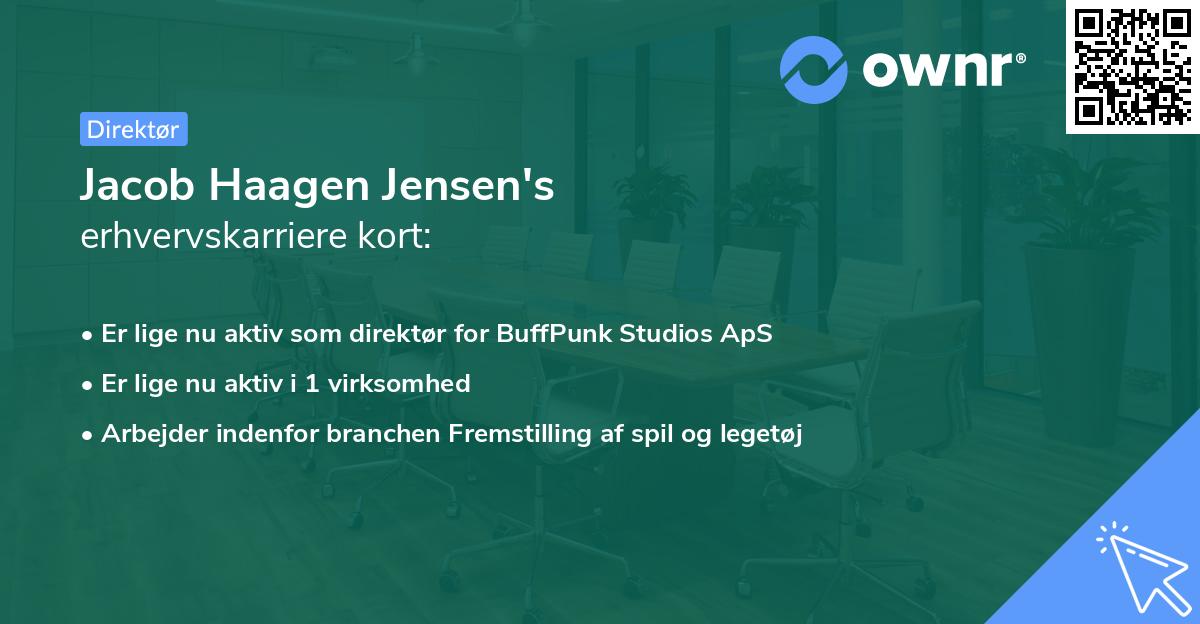 Jacob Haagen Jensen's erhvervskarriere kort